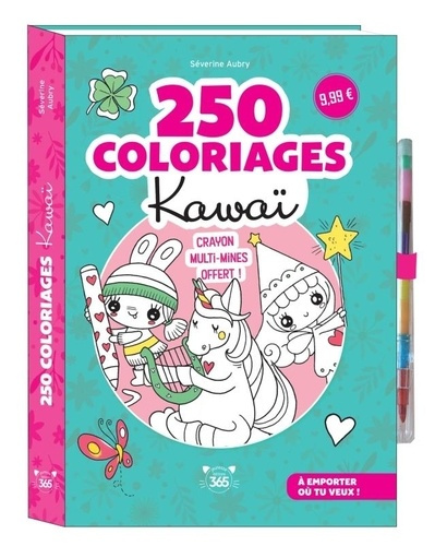 Emprunter 250 coloriages kawaï. Avec 1 crayon multi-mines livre