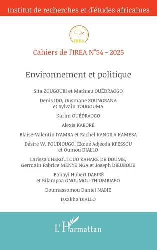 Emprunter Cahiers de l'IREA N° 54 : Environnement et politique livre