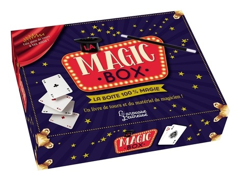 Emprunter Magic box, la boite 100% magie. Avec 1 livre, 1 foulard, 3 gobelets, 4 petites boules, 4 cartes truq livre