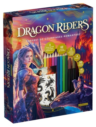 Emprunter Dragon Riders. Coffret de coloriage romantasy avec accessoires livre