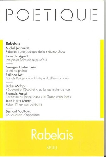 Emprunter Poétique N° 103 : Rabelais livre