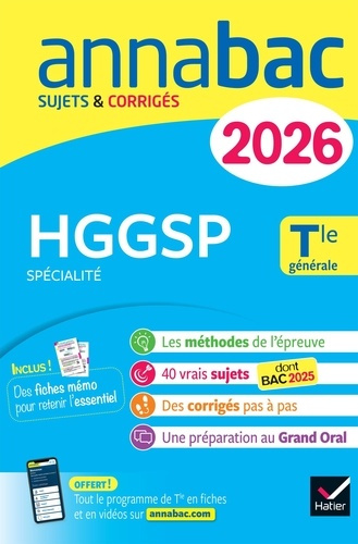 Emprunter HGGSP Spécialité Tle générale. Sujets & Corrigés, Edition 2026 livre