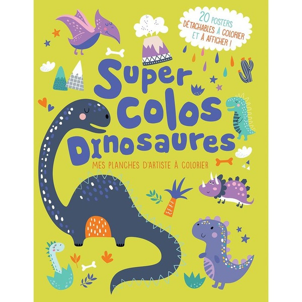 Emprunter Super Colos Dinosaures. 20 posters détachables à colorier et à afficher ! livre