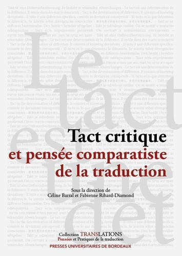 Emprunter Tact critique et pensée comparatiste de la traduction livre