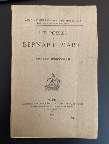 Emprunter LES POESIES. EDITE PAR ERNEST HOEPFFNER. (1929). livre