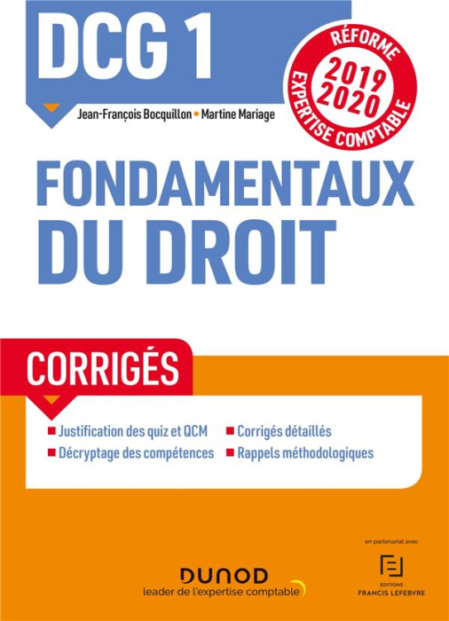 Emprunter DCG 1 Fondamentaux du droit. Corrigés livre