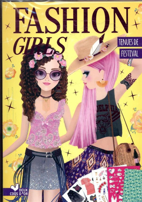 Emprunter Tenues de festivals. Pochette avec 5 planches d'autocollants, 1 carnet de créations, 1 pochoir, des livre