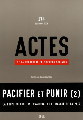Emprunter Actes de la recherche en sciences sociales N° 174, Septembre 2008 : Pacifier et punir (2) livre