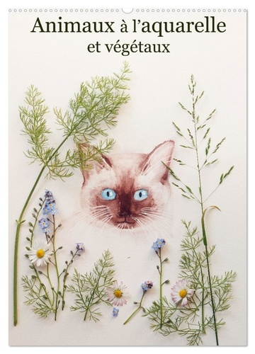 Emprunter Animaux à l'aquarelle et végétaux (Calendrier mural 2026 DIN A2 horizontal), CALVENDO calendrier men livre