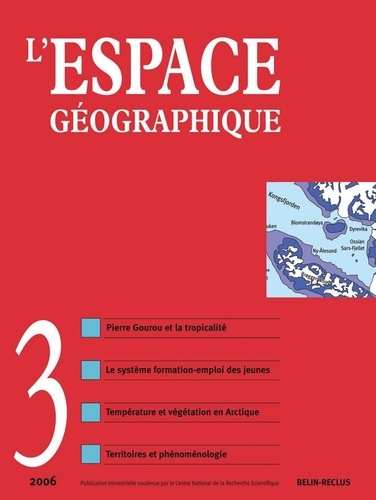 Emprunter L'ESPACE GEOGRAPHIQUE - N 3 - 2006 livre