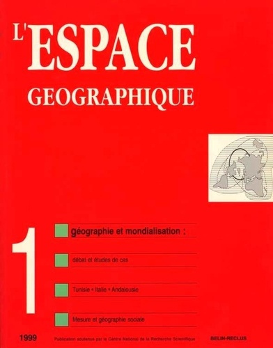Emprunter L'ESPACE GEOGRAPHIQUE - N 1 - 1999 livre