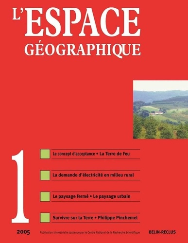 Emprunter L'ESPACE GEOGRAPHIQUE - N 1 - 2005 livre