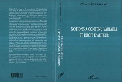 Emprunter Notions à contenu variablre et droit d'auteur livre
