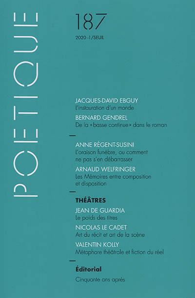 Emprunter Poétique N° 187/2020-1 livre