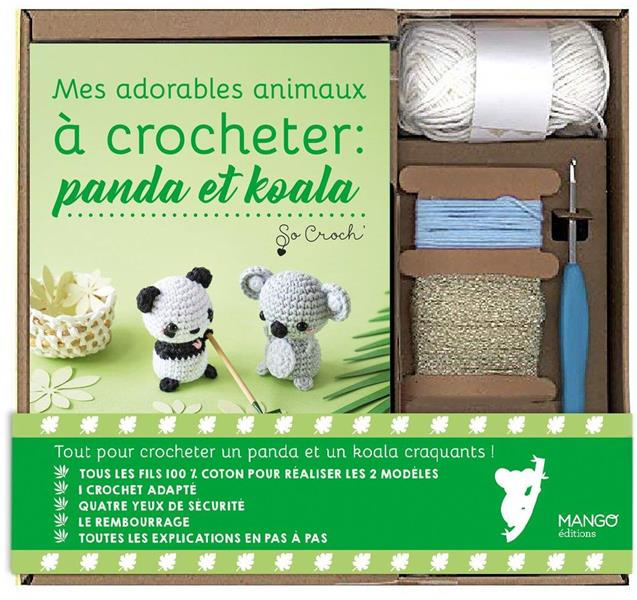 Emprunter Mes adorables animaux à crocheter : panda et koala. Avec 1 crochet adapté, 4 yeux de sécurité, le re livre