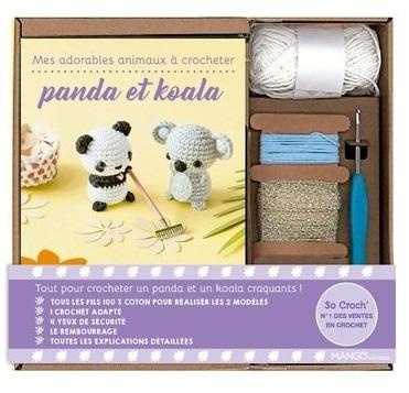 Emprunter Mes adorables animaux à crocheter panda et koala. Coffret avec 1 crochet, 4 yeux sécurité, le rembou livre