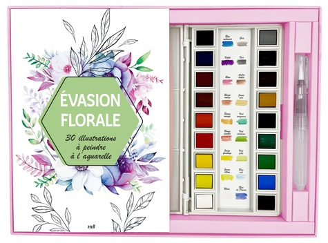 Emprunter Evasion florale. 30 illustrations à peindre à l'aquarelle. Avec une palette aquarelle de 18 couleurs livre