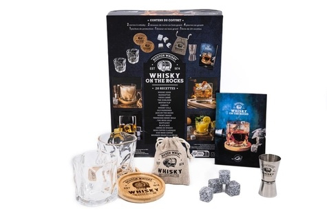 Emprunter Whisky on the rocks. Coffret avec 2 verres à whisky, 2 dessous de verre, 4 pierres en granit, 1 poch livre