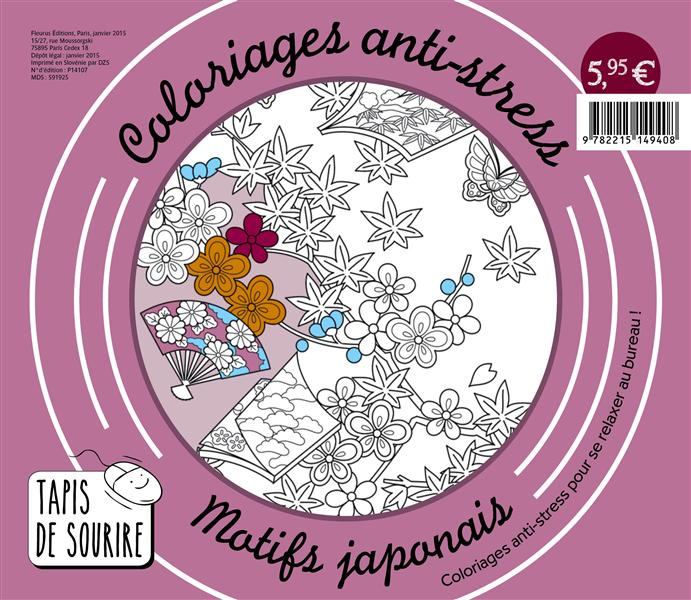 Emprunter Coloriages anti-stress motifs japonais. Coloriages apaisants pour se relaxer au bureau ! livre
