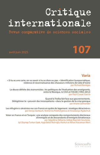 Emprunter Critique internationale N° 107 livre
