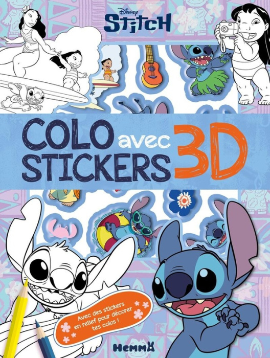 Emprunter Disney Stitch. Colo avec stickers 3D livre