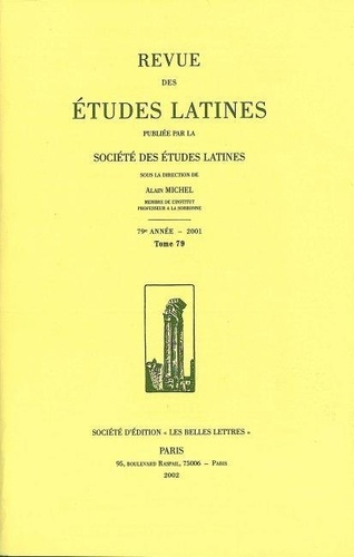 Emprunter Etudes Latines T. 79 (2001) livre