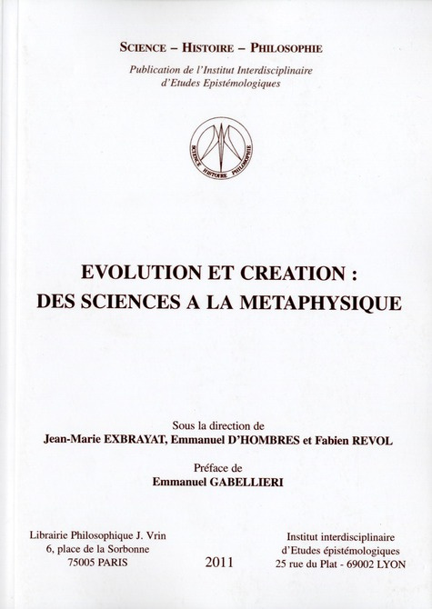 Emprunter EVOLUTION ET CREATION DES SCIENCES A LA METAPHYSIQUE livre