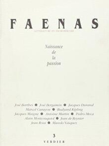 Emprunter FAENAS N.3 NAISSANCE DE LA PASSION livre