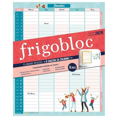 Emprunter Frigobloc. Planning mensuel 