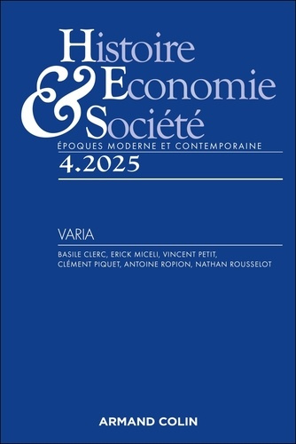Emprunter Histoire, Economie et Société 4/2025. Varia livre