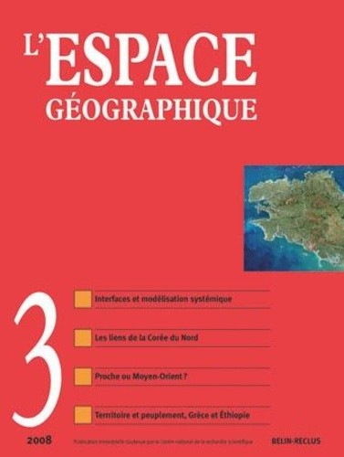 Emprunter L'ESPACE GEOGRAPHIQUE N 3 - SEPT.-08 livre
