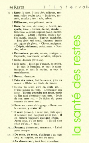 Emprunter La santé des restes livre