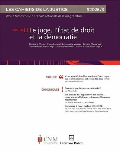Emprunter Les Cahiers de la Justice N° 3/2025 : Justice et démocratie livre