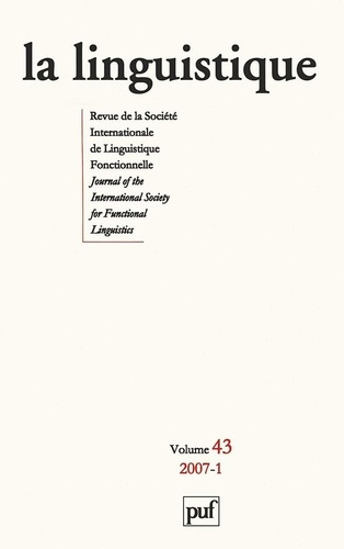Emprunter linguistique 2007, vol. 43 (1) livre