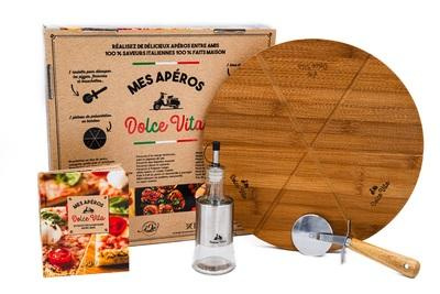 Emprunter Mes apéros dolce vita. Coffret avec 1 bouteille 200 ml, 1 plateau de présentation en bambou, 1 livre livre