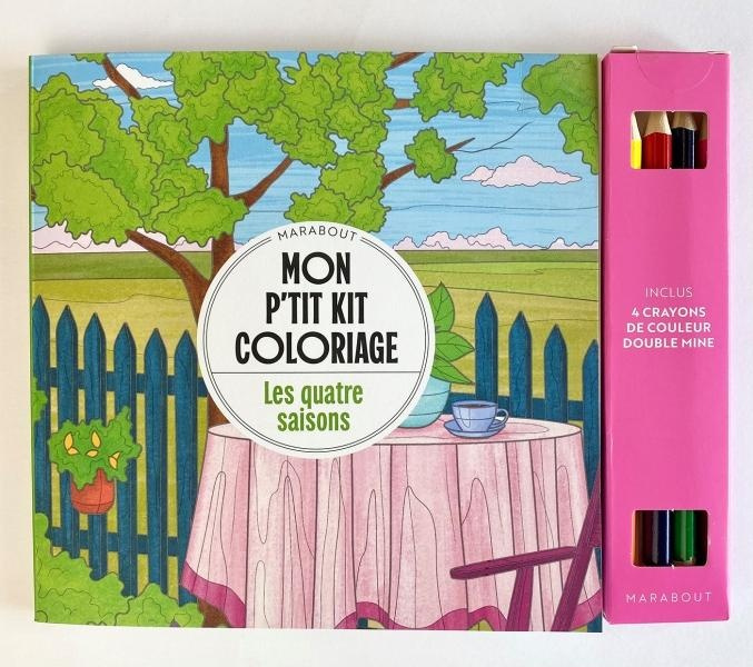 Emprunter Mon p'tit kit coloriage Les quatre saisons. Inclus : 4 crayons de couleur double mine livre