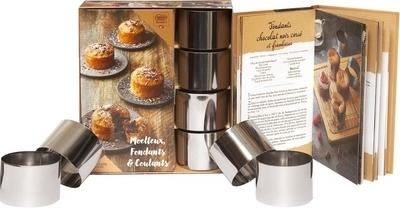 Emprunter Moelleux, fondants & coulants. Coffret avec 4 cercles de pâtisserie en métal et 1 livre de 25 recett livre