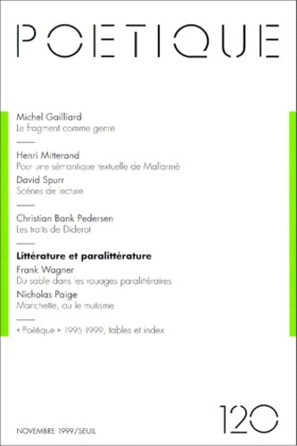 Emprunter Poétique N° 120 : Littérature et paralittérature livre