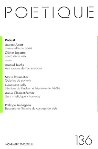 Emprunter Poétique N° 136 : Proust livre