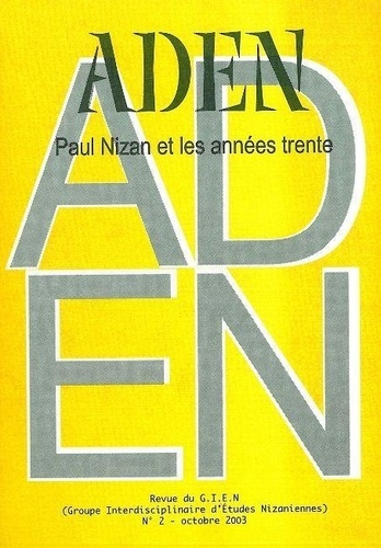 Emprunter Revue aden n 2 - paul nizan et les annees 30 n 2 livre