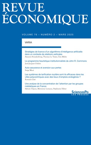 Emprunter Revue économique N° 76-2 livre