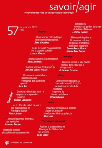 Emprunter Savoir/Agir N° 57, septembre 2021 : Enquêter livre
