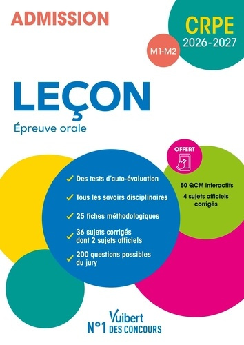 Emprunter Leçon Epreuve orale CRPE M1-M2. Edition 2026-2027 livre