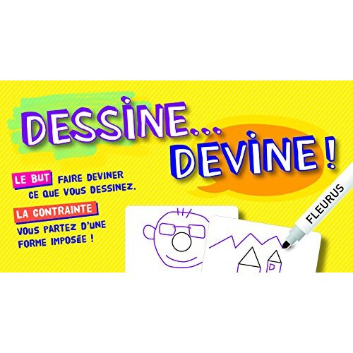 Emprunter Dessine...devine ! Contient : 180 cartes effaçables, 1 livre, 2 feutres livre