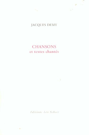 Emprunter Chansons et textes chantés livre