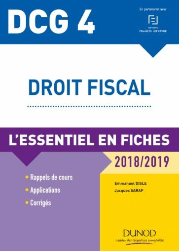 Emprunter Droit fiscal DCG 4. L'essentiel en fiches, Edition 2018-2019 livre