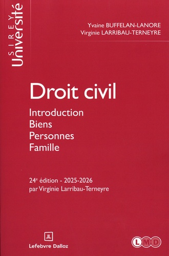 Emprunter Droit civil. Introduction, Biens, Personnes, Famille, 24 édition livre