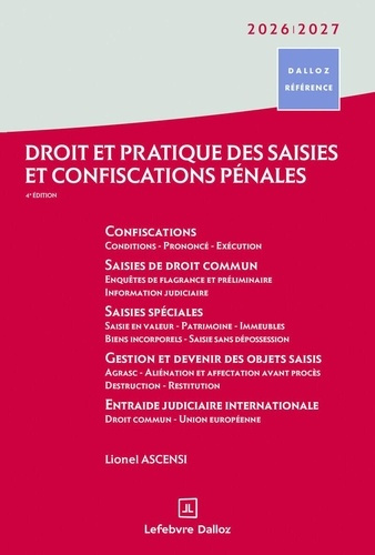 Emprunter Droit et pratique des saisies et confiscations pénales. Edition 2026-2027 livre