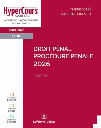 Emprunter Droit pénal. Procédure pénale, Edition 2026 livre