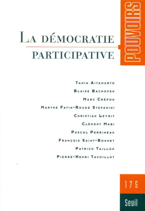 Emprunter Pouvoirs N° 175 : La démocratie participative livre